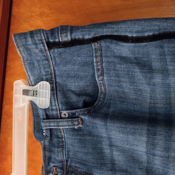 Gap Plus Dark Wash 'True Skinny' Jeans With Black Velvet Side Stripes *W18/L29"* - Picture 3 of 10